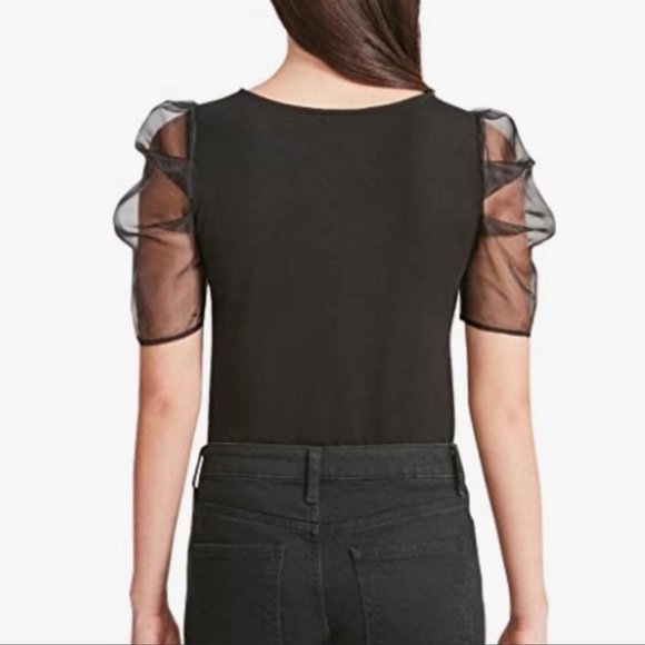 BB Dakota by Steve Madden • Blouse • Puff Sheer Sleeves • Black • Small - Picture 3 of 7